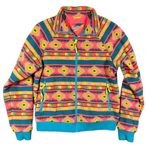 Chubbies Fleece Jacket Mens L Neon The Body Koozie Aztec Southwestern Native